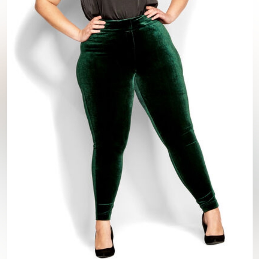 Isla High Waist Velvet Pants (Emerald)